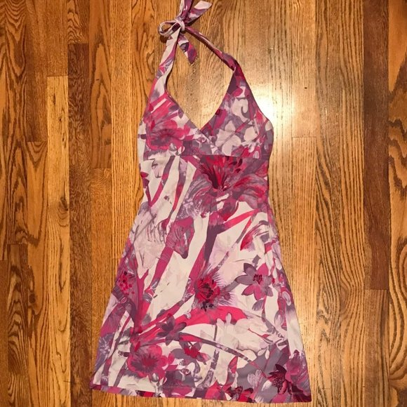 Express Dresses & Skirts - Express Pink & Purple Halter Dress circa Y2K